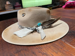 Load image into Gallery viewer, Open Heart Branded + Burned 100% Wool Wide Brim Hat
