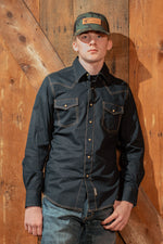 Load image into Gallery viewer, Wrangler: Men&#39;s Retro® Western Snap Solid Dobby Shirt
