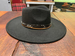 Load image into Gallery viewer, Custom Black Felt Wide Brim Hat
