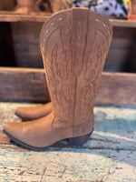 Load image into Gallery viewer, Ariat: Women's Heritage X Toe Elastic Wide Calf Western Boot in Distressed Brown
