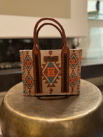 Load image into Gallery viewer, Wrangler Southwestern Print Crossbody Canvas Mini Tote
