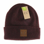 Load image into Gallery viewer, Unisex Soft Ribbed Leather Patch C.C. Beanie
