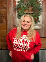 Load image into Gallery viewer, Holly Dolly Christmas Red Crew
