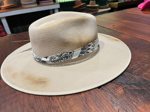 Open Heart Branded + Burned 100% Wool Wide Brim Hat