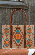 Load image into Gallery viewer, Wrangler Southwestern Print Wide Canvas Tote

