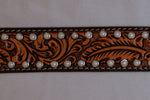 Load image into Gallery viewer, Acorn Rhinestone Western Leather Belt
