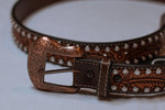Load image into Gallery viewer, Acorn Rhinestone Western Leather Belt

