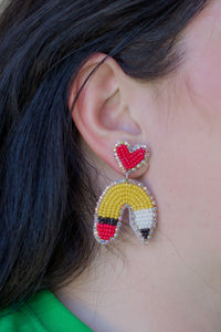 Arched Pencil Beaded Earrings