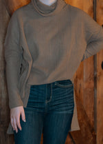 Load image into Gallery viewer, Waffle Cowl Neck Sweater
