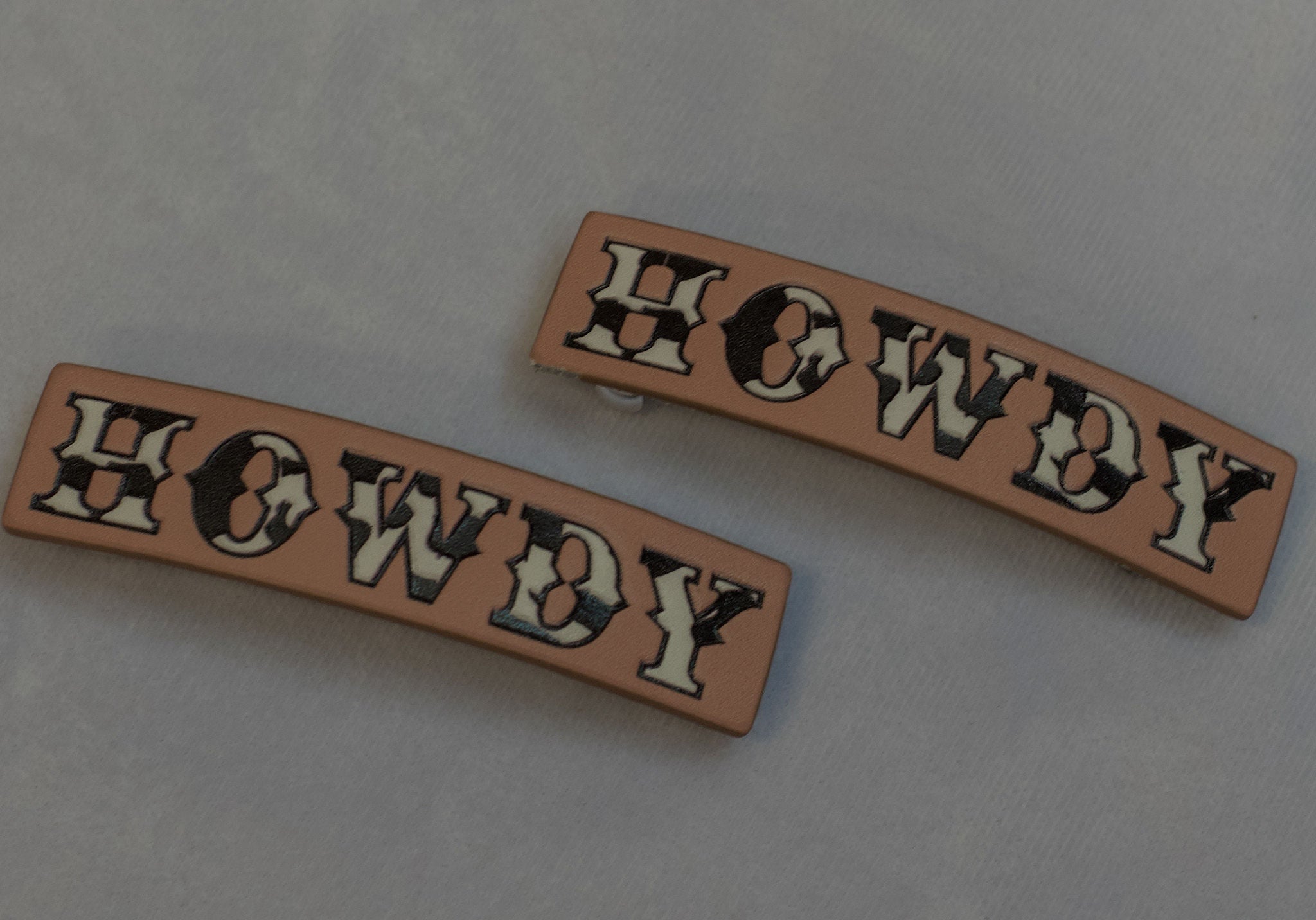 Howdy Tooled Leather Clip
