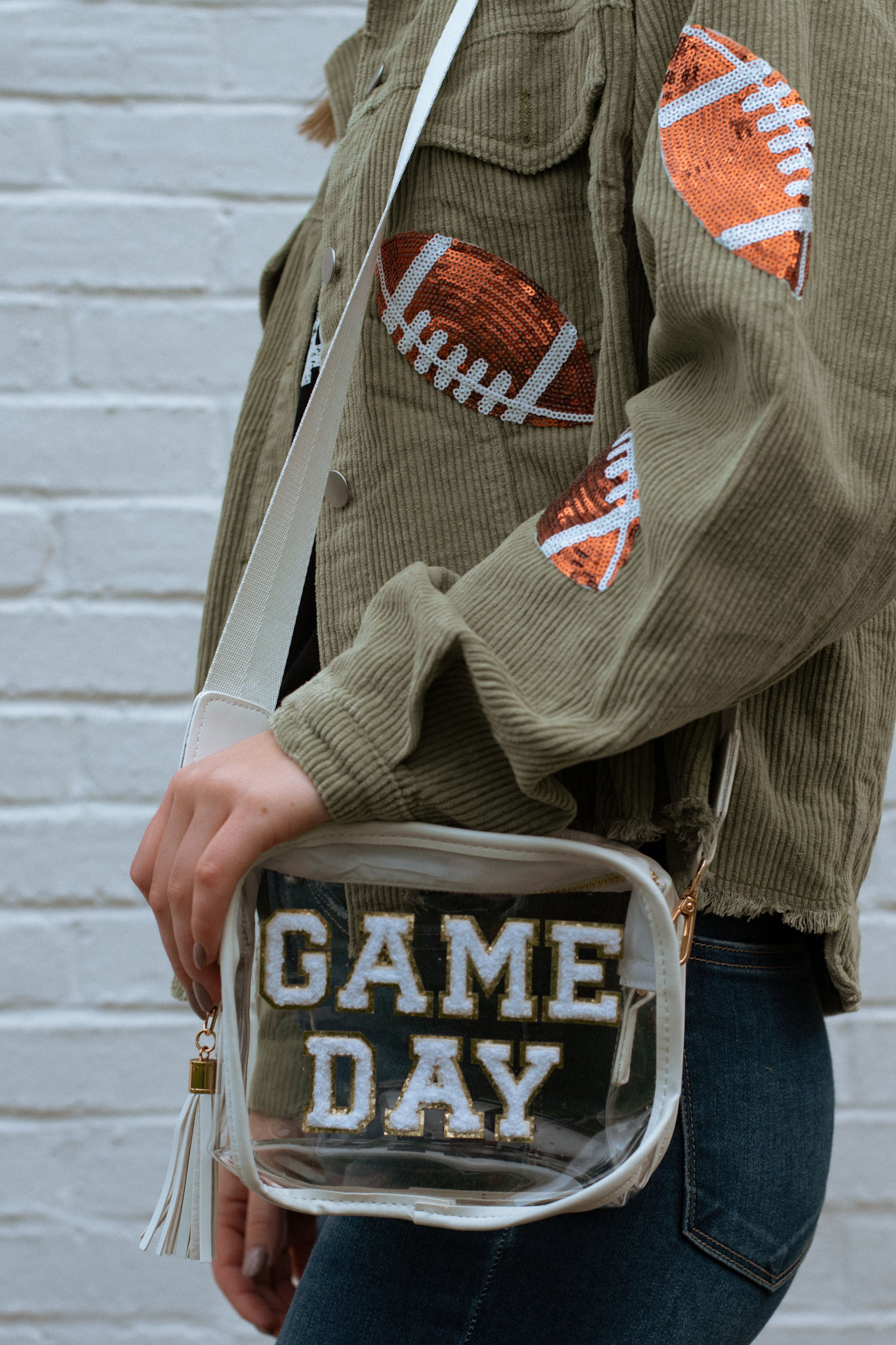 Game Day Chenille Patch Clear Stadium Bag