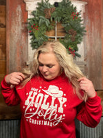 Load image into Gallery viewer, Holly Dolly Christmas Red Crew
