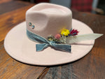 Load image into Gallery viewer, Custom Blush Felt Wide Brim Hat
