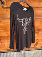 Load image into Gallery viewer, Floral Longhorn French Terry Pullover 
