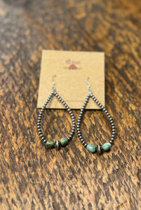 Turquoise + Navajo Teardrop Earrings