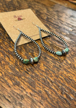 Load image into Gallery viewer, Turquoise + Navajo Teardrop Earrings
