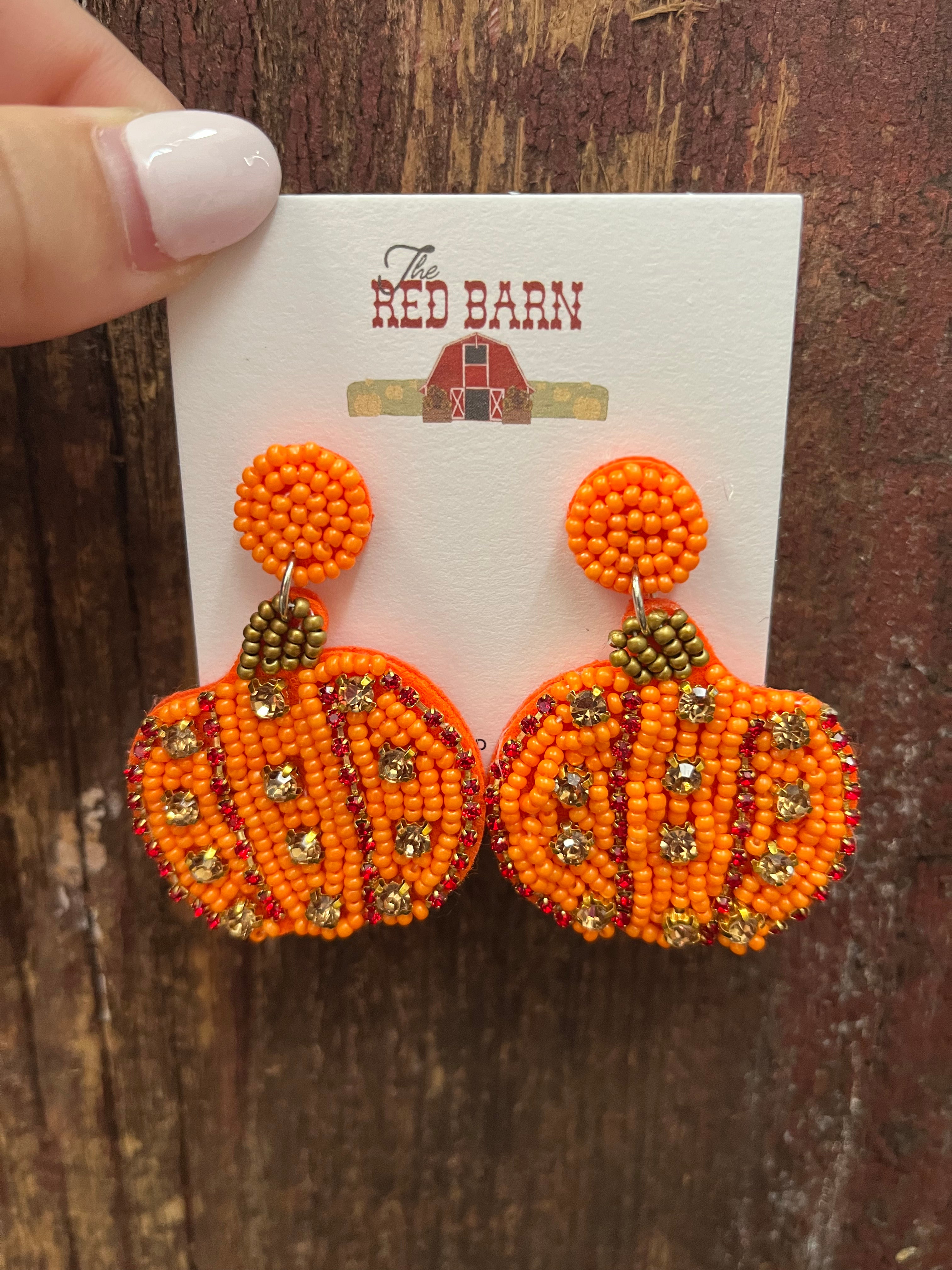 Bling Pumpkin Beaded Earrings