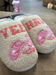 Yeehaw Western Fuzzy Slippers