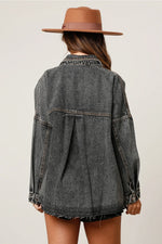 Load image into Gallery viewer, Charcoal Oversized Denim Jacket
