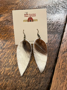 Cowhide Leather Teardrop Earrings