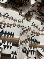 Load image into Gallery viewer, Brown Woven Snap Aztec Shirt
