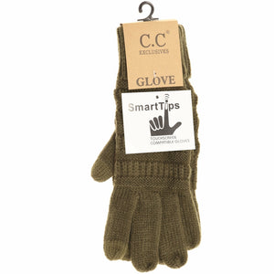 Solid Cable Knit C.C SmartTip Gloves