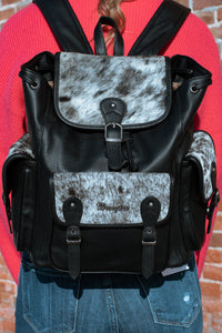 Wrangler Black Cowhide Backpack