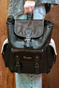 Wrangler Black Cowhide Backpack