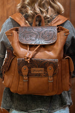 Load image into Gallery viewer, Wrangler Vintage Floral Tooled Collection Backpack
