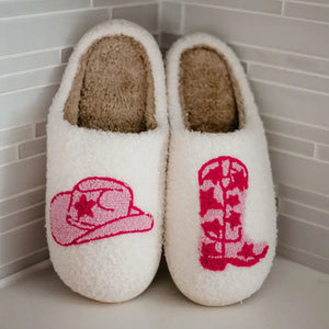 Pink Cowgirl Western Slippers