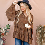 Load image into Gallery viewer, Double Bell Sleeves Leopard Print Top
