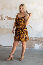 Load image into Gallery viewer, Leopard Spaghetti Strap Dress
