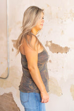 Load image into Gallery viewer, Camo One Shoulder 3/4 Sleeve Top
