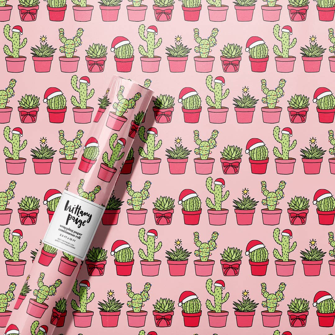 Christmas Cactus & Plants Wrapping Paper