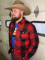 Load image into Gallery viewer, Buffalo Plaid Quilted Flannel Jacket
