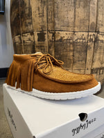 Load image into Gallery viewer, Tan Fringe Moccasin Shoes
