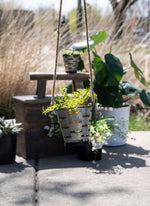 Load image into Gallery viewer, Hanging Olive Bucket Pulley Planter
