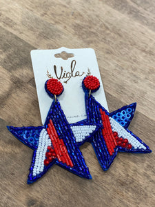 America Star Beaded Earrings