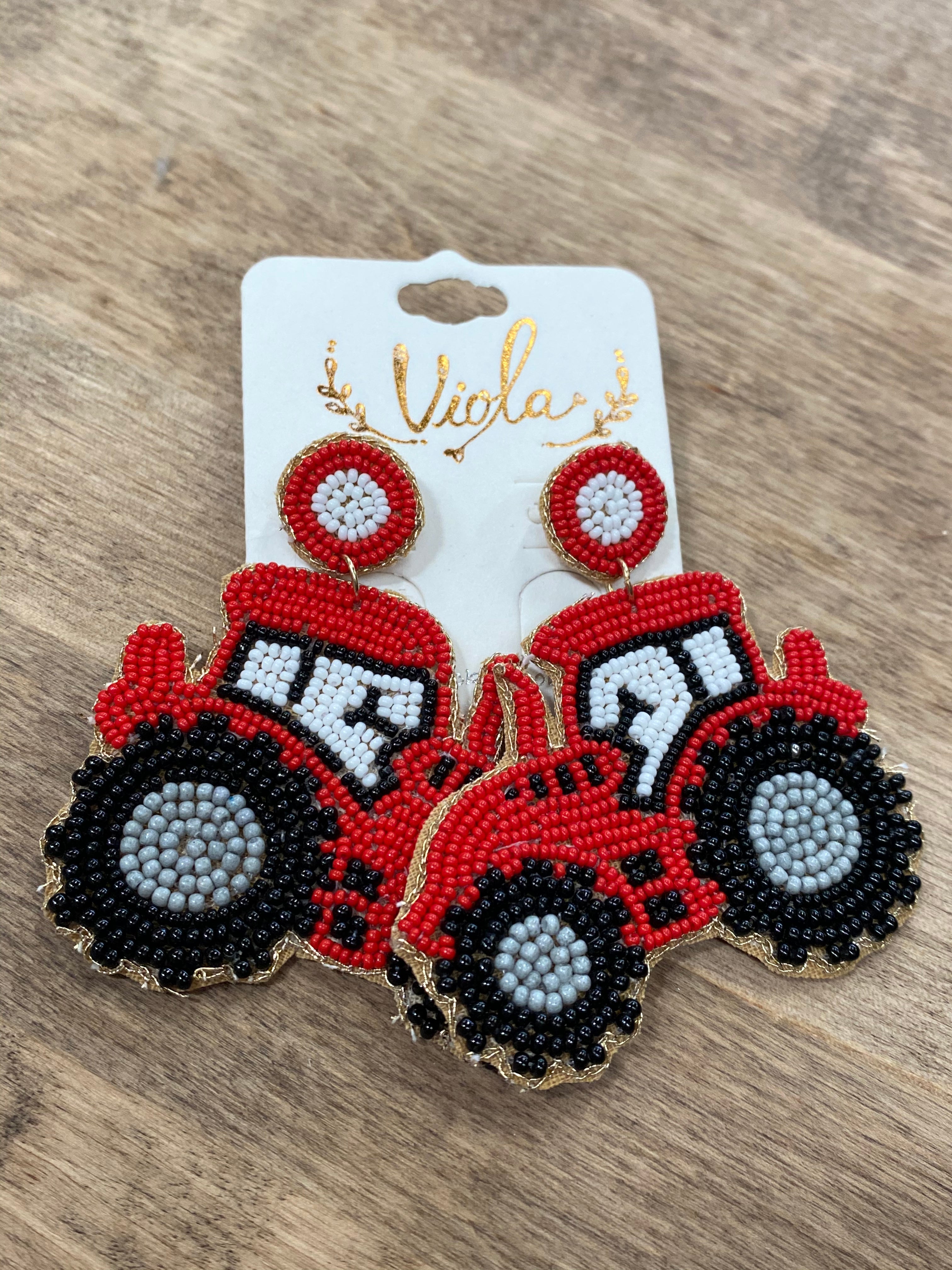 Tractor Seed Bead Earrings
