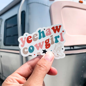 Yeehaw Cowgirl + Boots Sticker