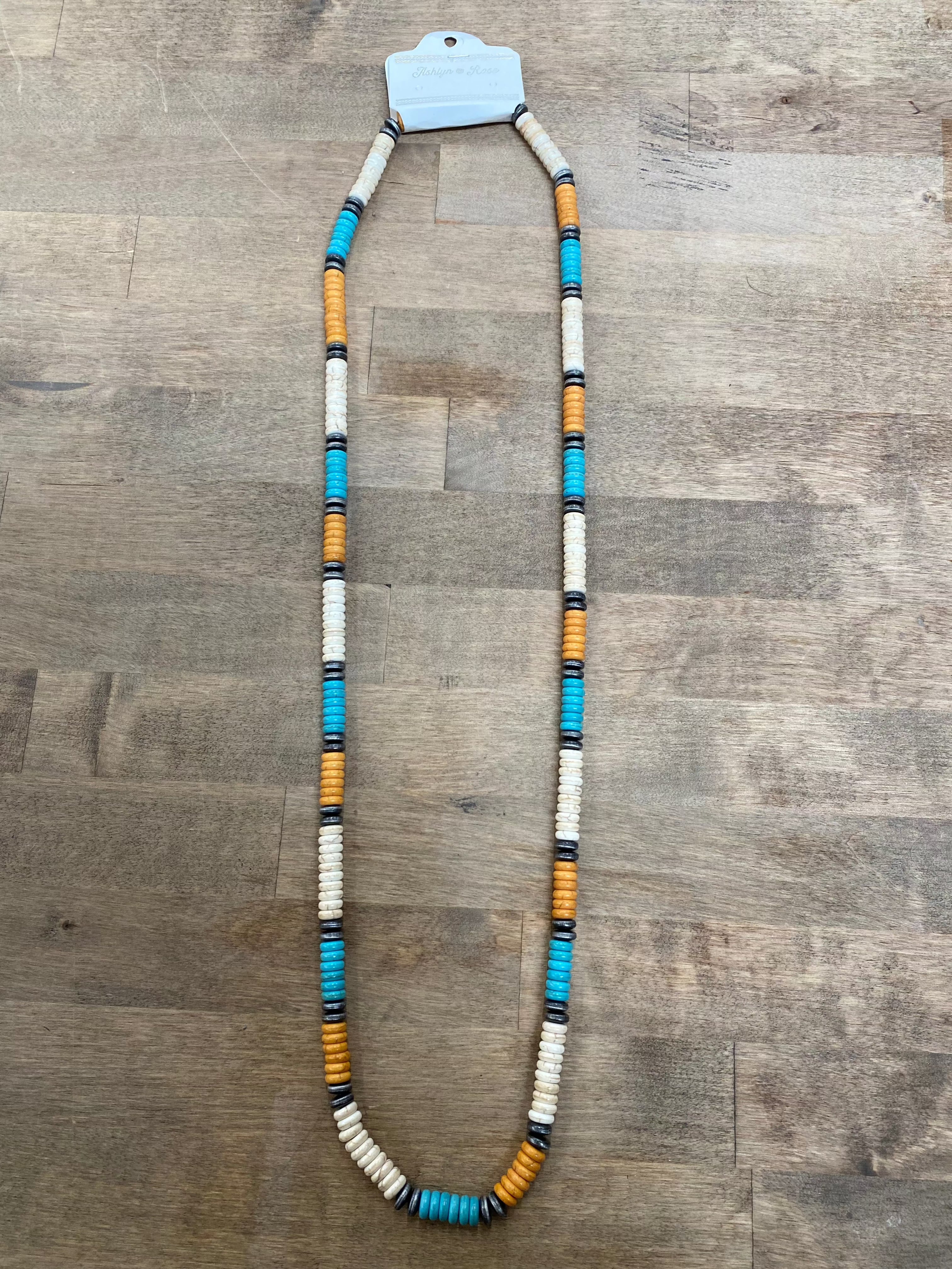Flat Shell Beaded Necklace