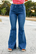 Load image into Gallery viewer, Jolene Mid Wash High Flare Jeans
