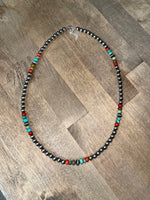 Load image into Gallery viewer, Pop of Color Pearl Necklace
