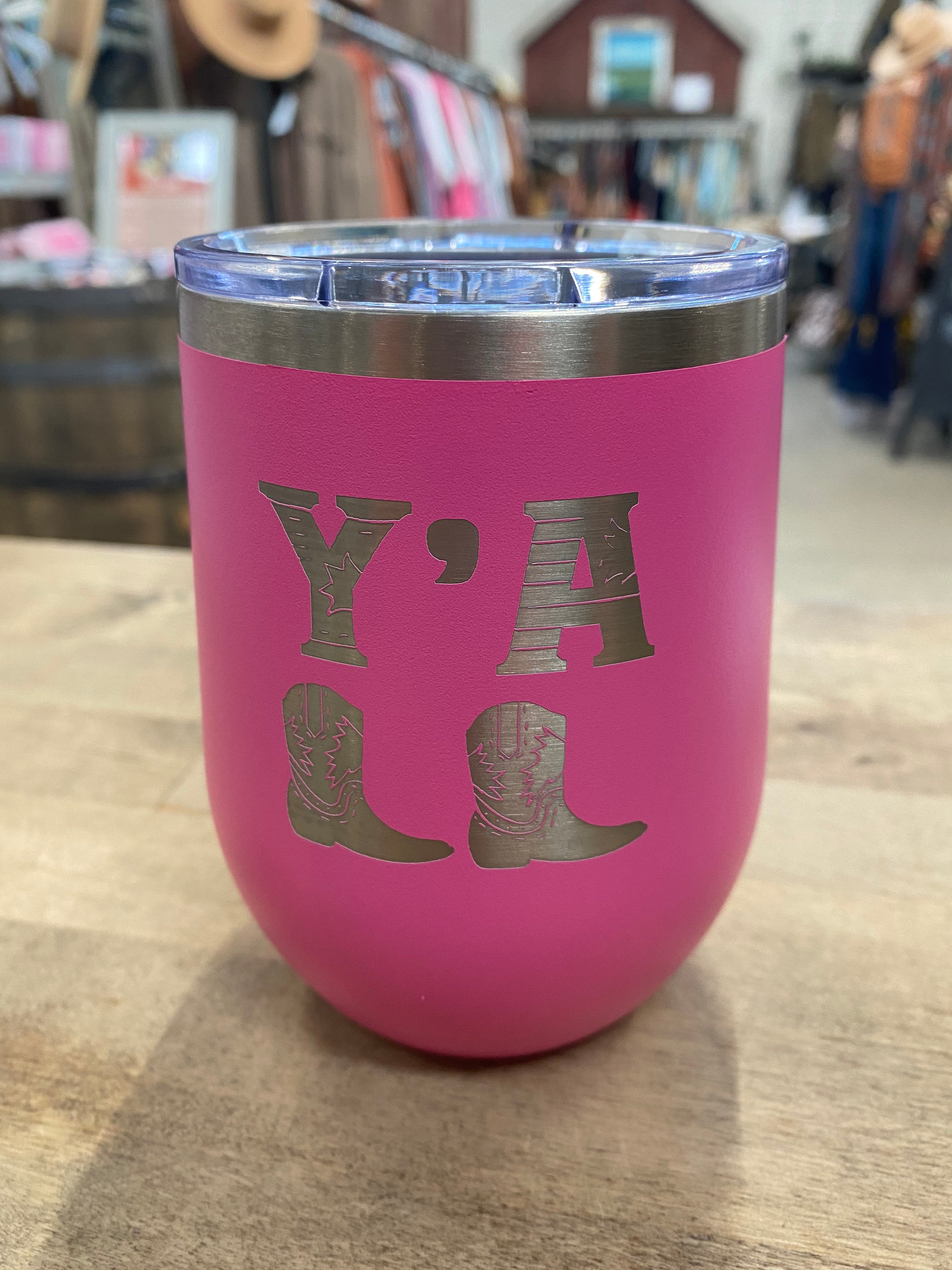 ‘Y’all’ Pink Insulated Tumbler