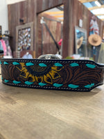 Load image into Gallery viewer, Scenic Hand-Tooled Leather Dog Collar
