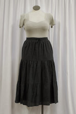 Load image into Gallery viewer, Black Tiered Maxi Skirt
